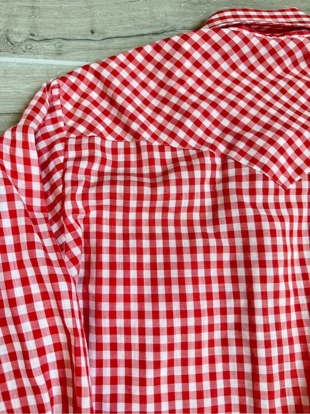 Vintage Cow Hand Red White Gingham Pearl Snap Western Shirt Mens M Cotton Cowboy - Picture 6 of 6
